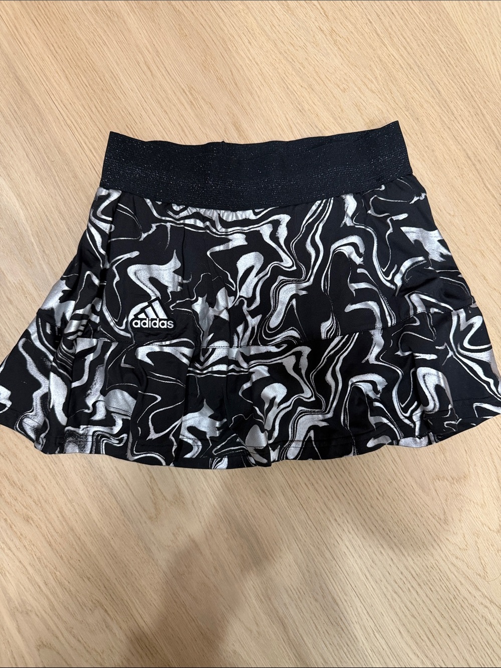adidas Black & White Marble Print Girls' Skort